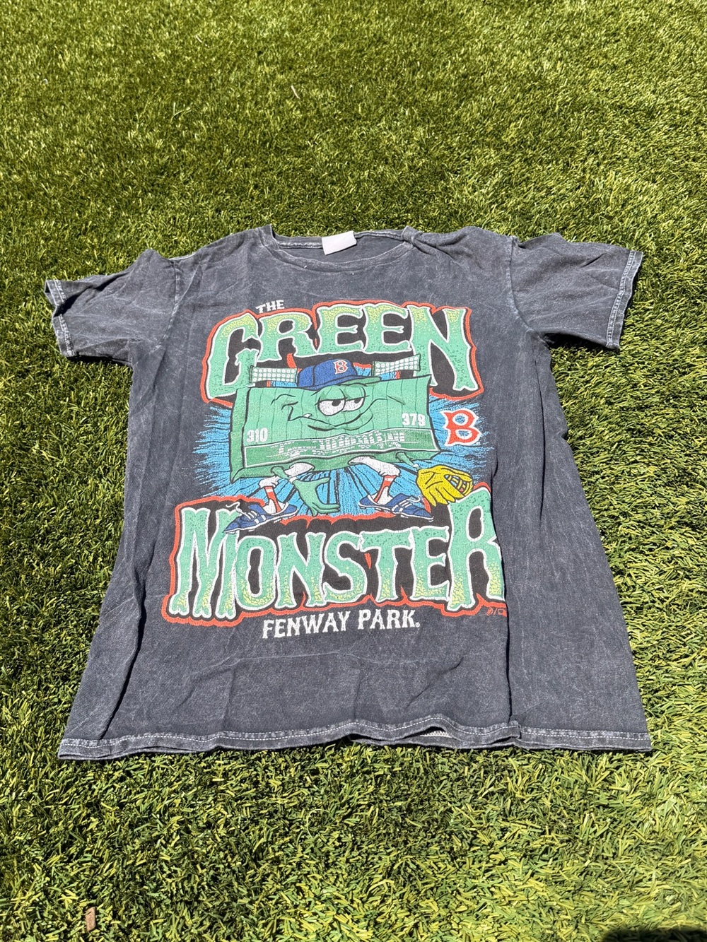 Vintage Green Monster Fenway Park  Tee - Gray & Green